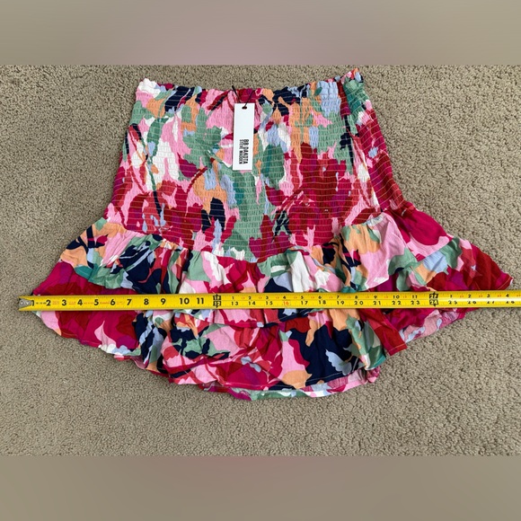 NWT BB Dakota Steve Madden Floral Mini Skirt Smocked Flounce Size XXL Co… - Picture 6 of 9